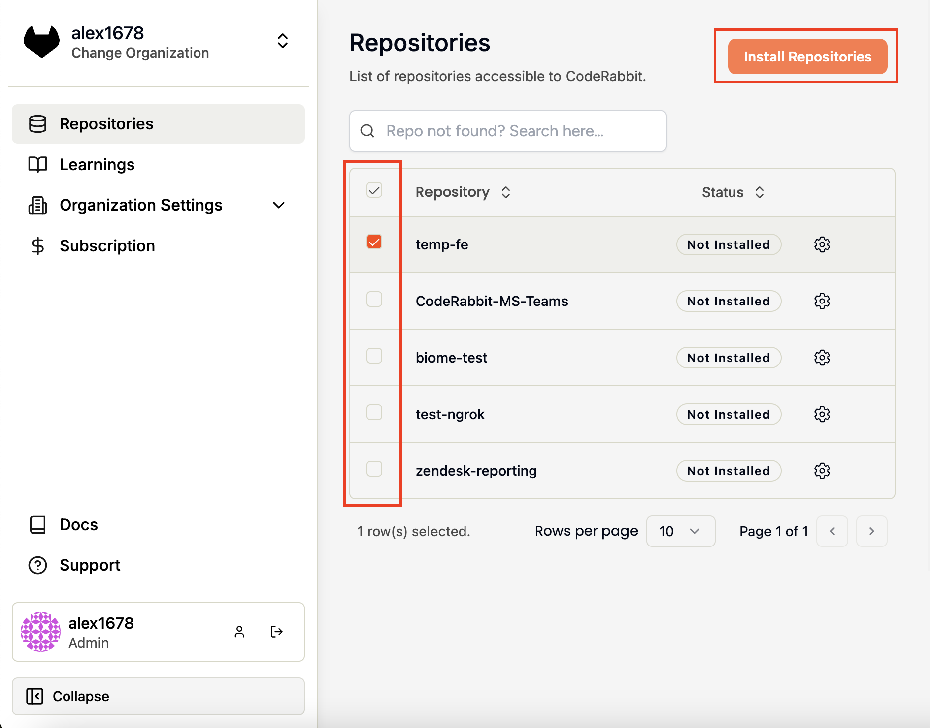 Bitbucket Repo Install Modal